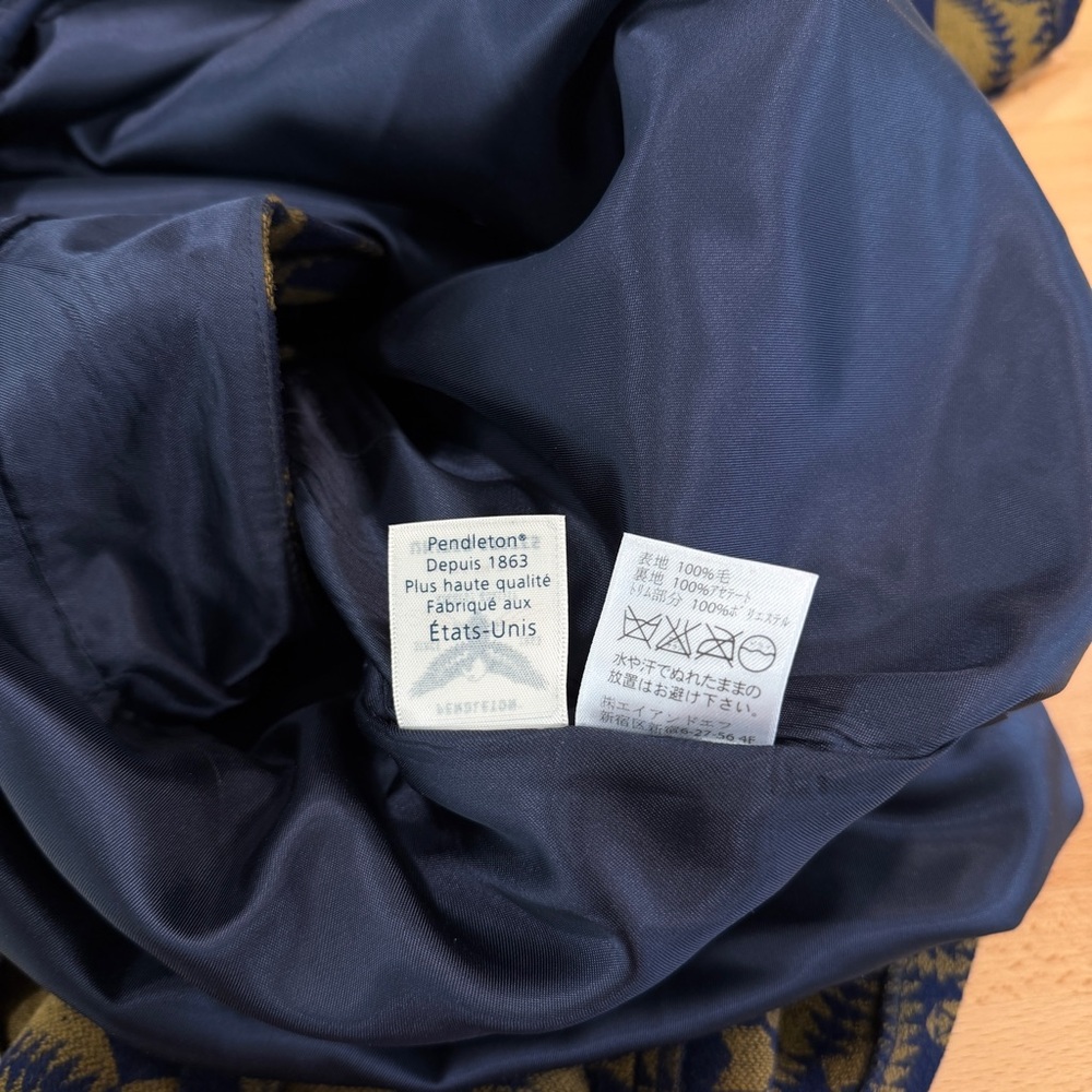 Pendleton Navy And Gold Patterned Midi Skirt - image 5